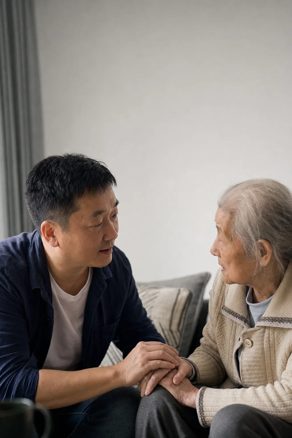 成年子女在家關懷照顧年邁父母