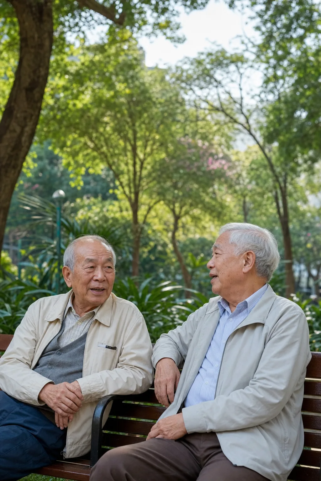長者朋友在香港公園傾偈