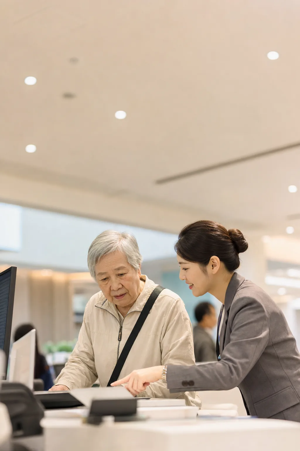 長者於公共服務櫃檯獲協助
