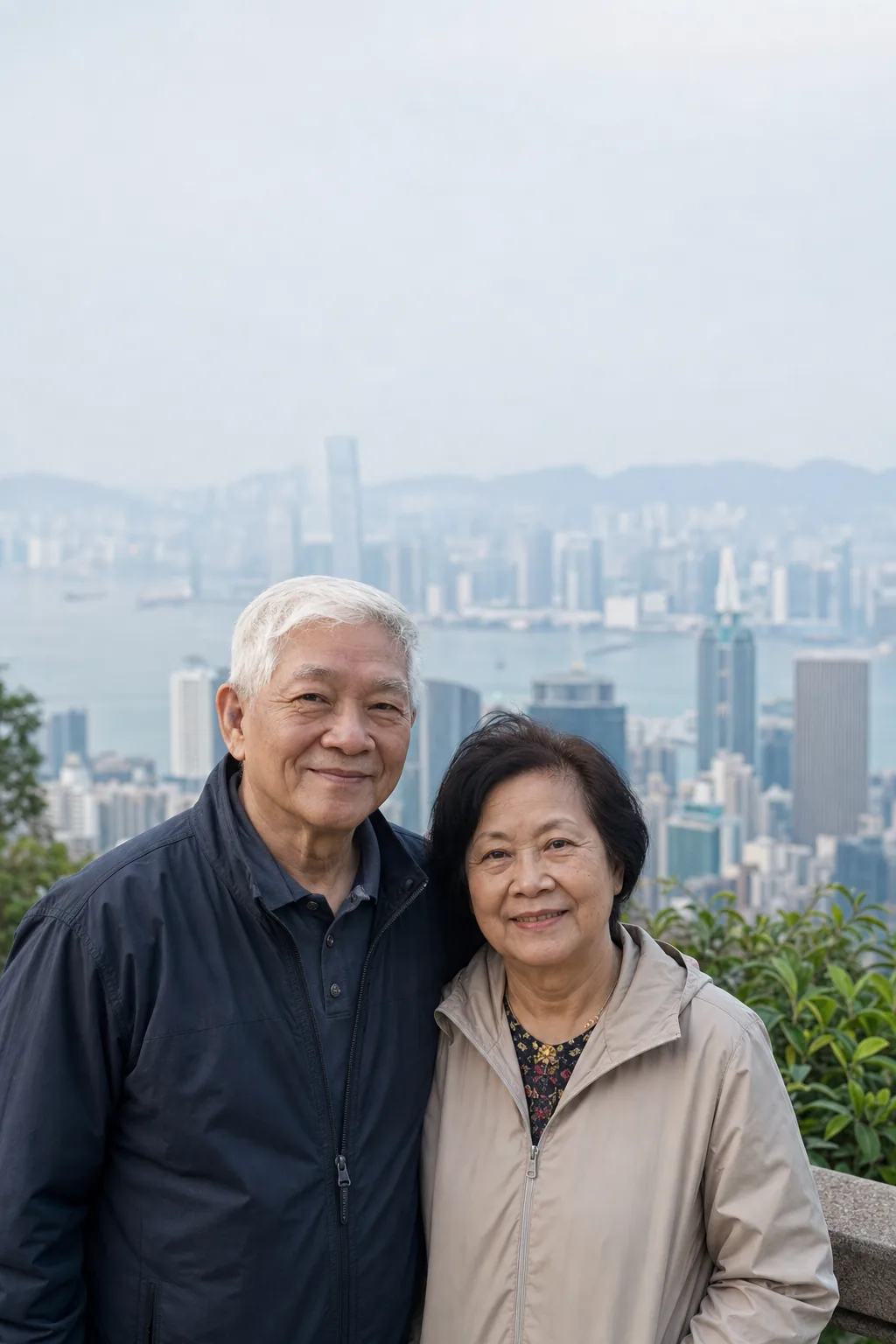 香港長者夫婦對退休感到安穩